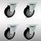 Service Caster 4 Inch SS Black Polyurethane Wheel Swivel Top Plate Caster Set SCC-SS20S414-PPUB-BLK-4 - alternate 1